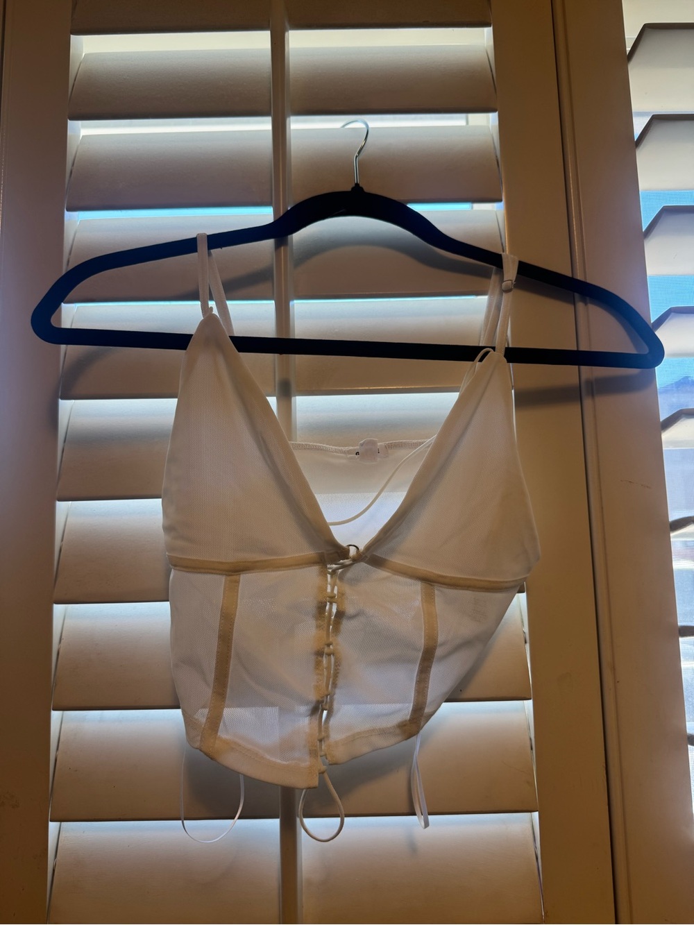 Garage White Sheer Corset Crop Top